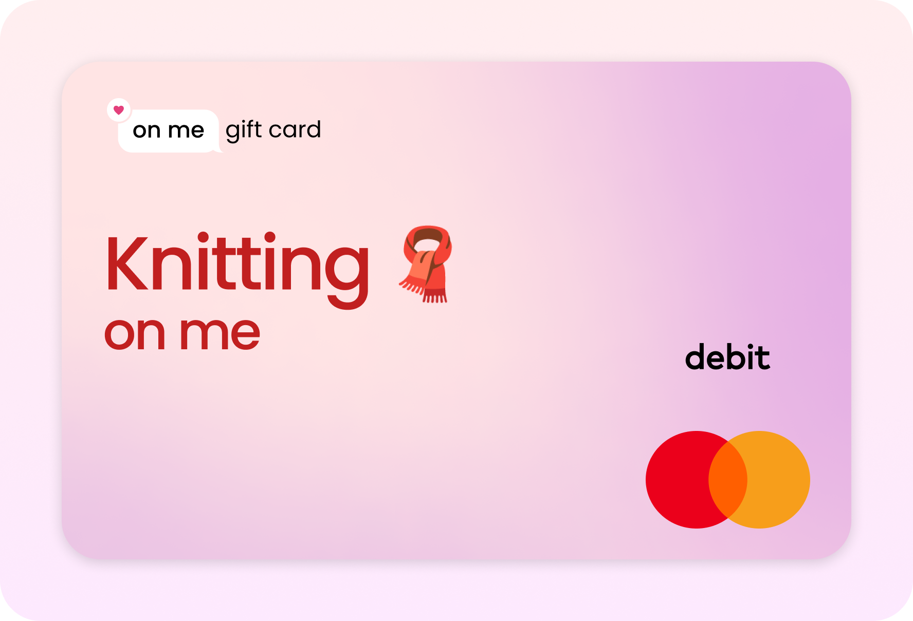 Knitting on me gift card on me